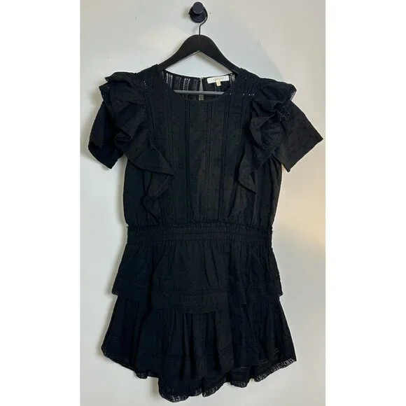 LOVESHACKFANCY Natasha Dress in Black Size X-Small